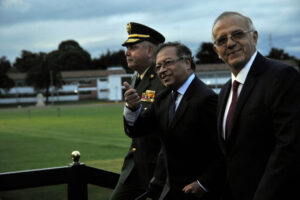 Petro, president of Colombia, seen with his Defense team after making changes to the leadership of the country's security forces.