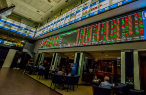 The B3, Bovespa exchange where Brazilian companies are traded.