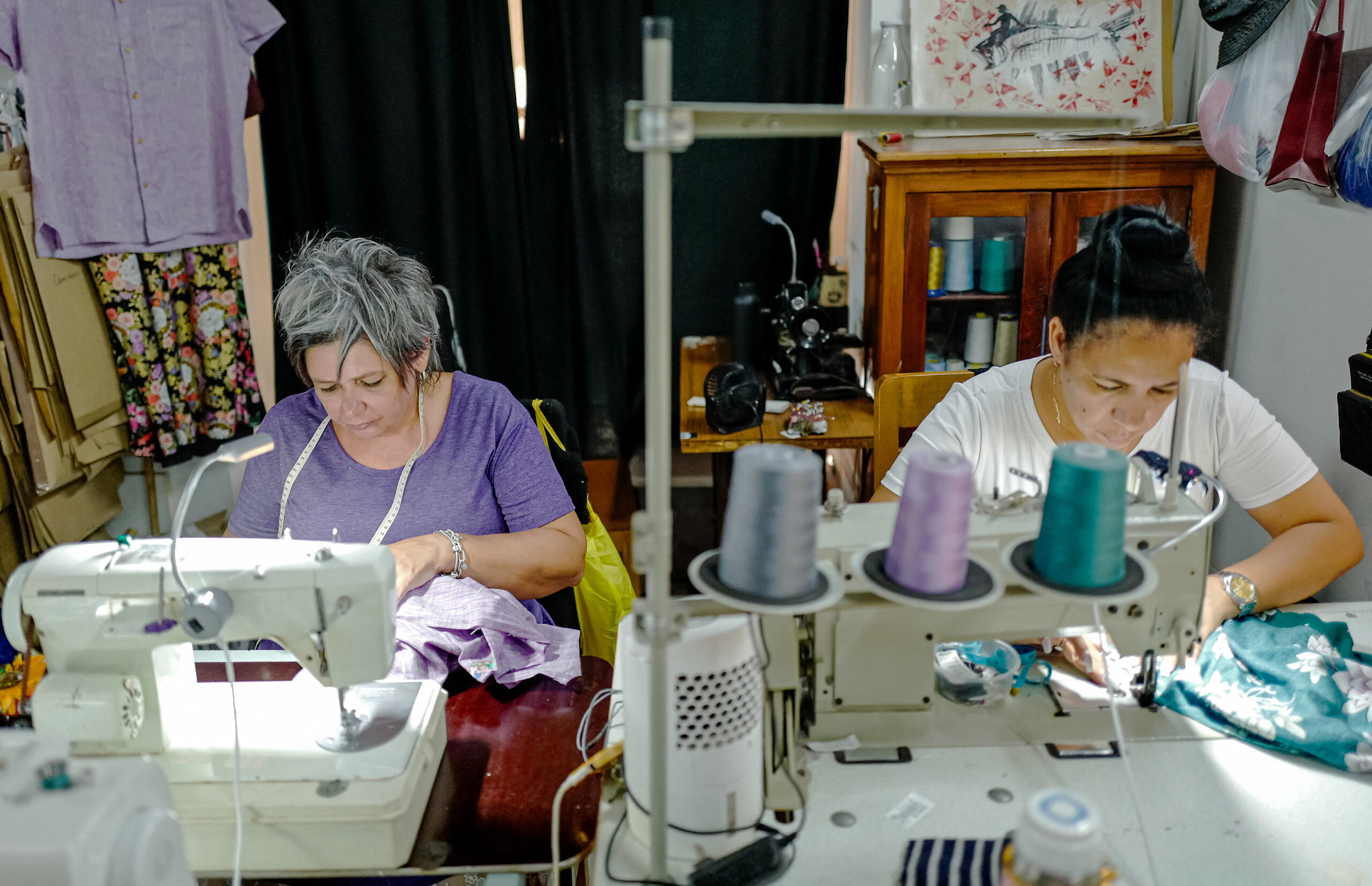 Private dressmakers working in Old Havana, Cuba in May.