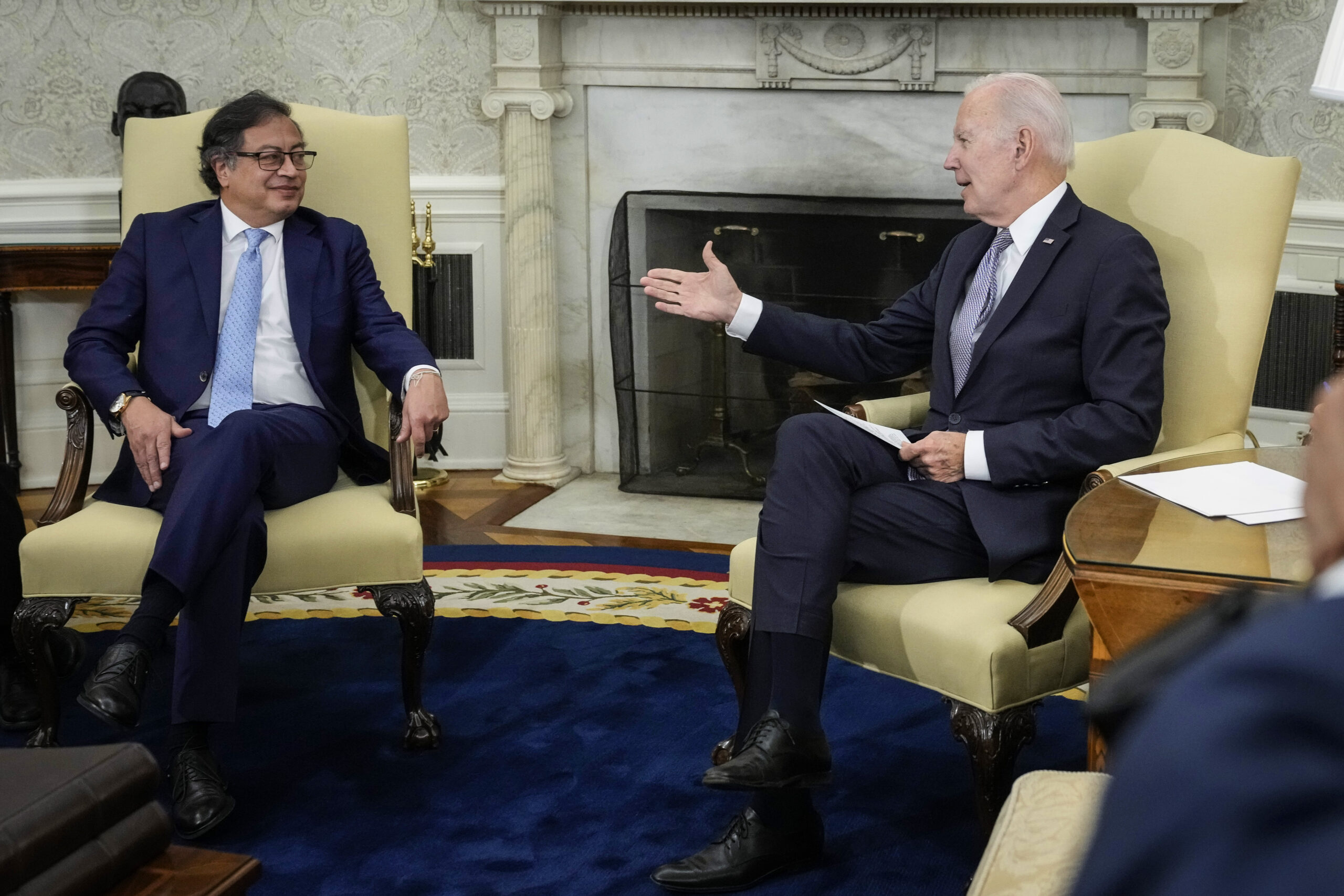 U.S. President Joe Biden hosts Colombian President Gustavo Petro in the White House in April 2023.