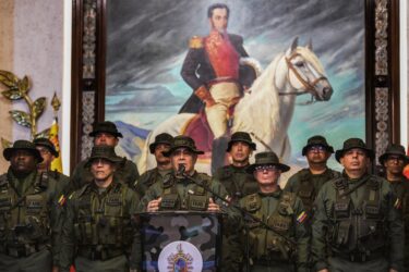 Venezuela's Defense minister Vladimir Padrino Lopez speaks in support of Maduro in Caracas on July 30.