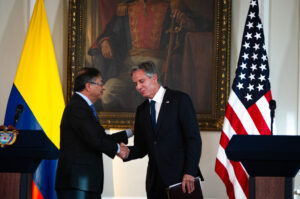 Colombia's President Gustavo Petro meets U.S. State Secretary Antony Blinken in Bogotá in 2022.