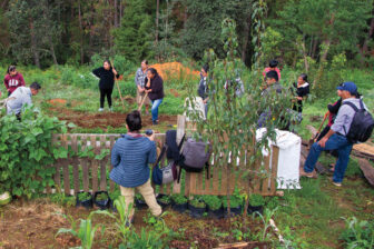 Local residents take part in Mbis Bin’s huerto workshop in Oaxaca.