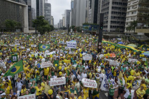 Demonstrators protest against former Brazilian President Dilma Rousseff and the ruling Workers' Party (PT) in São Paulo in March 2016. What Can Latin America’s Failed Presidencies Teach Current Leaders? How strong a country’s parties are has wide implications for presidents’ survival, writes an expert.