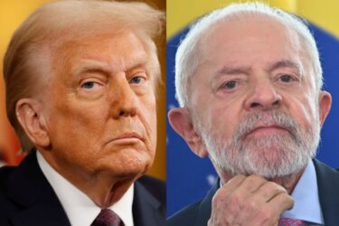 President Trump at his inauguration in Washington, D.C., in Jan. 2025; President Lula at the sanctioning of a bill in Brasília, in Nov. 2024.