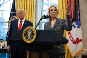 President Donald Trump and Attorney General Pam Bondi at her swearing-in ceremony on Feb. 5. What Trump’s FCPA Pause Means for Latin America