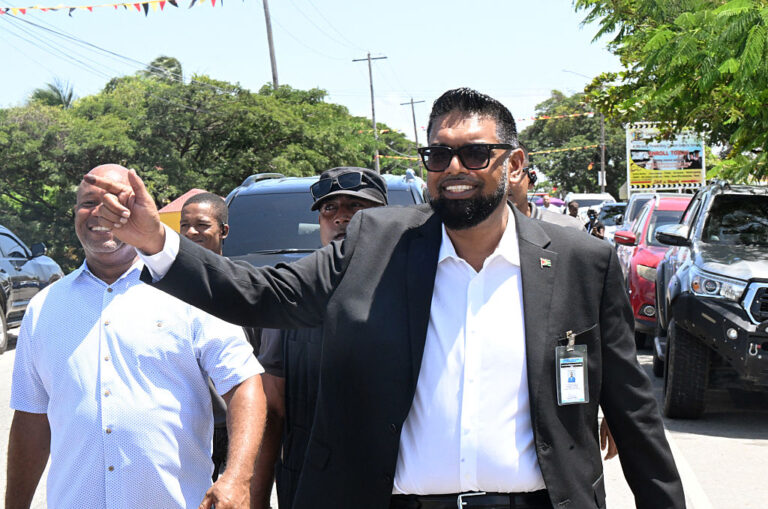 Guyana's President Irfaan Ali after voting in Leonora on September 1.