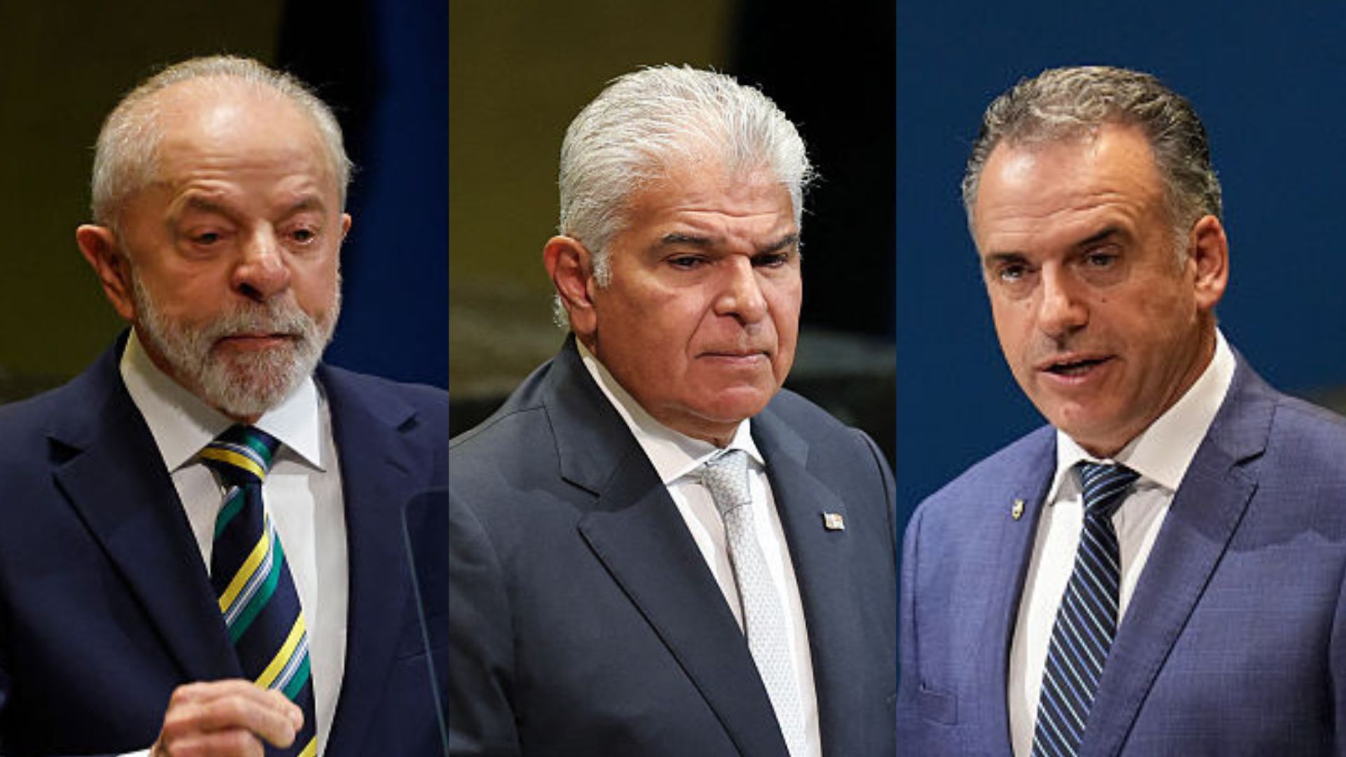 From left: Presidents Luiz Inácio Lula da Silva, José Raúl Mulino and Yamandú Orsi address the UN in September.