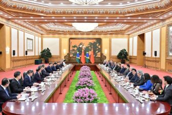 Chinese President Xi Jinping holds talks with Brazilian President Luiz Inácio Lula da Silva in Beijing in May.