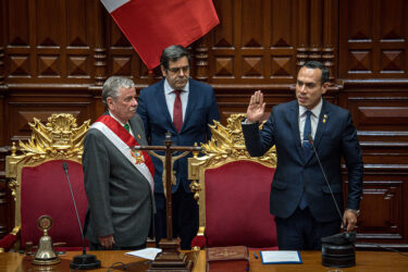 José Jerí Oré is sworn in as Peru's new president after Congress removed Dina Boluarte from office on October 10.