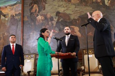 Delcy Rodriguez is sworn in as acting president of Venezuela, pledging loyalty to Maduro and to Chávez in Caracas on January 5, 2026.