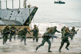 U.S. troops land in Panama to depose Manuel Noriega in 1989.