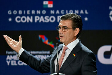 Bolivia's President Rodrigo Paz speaks during the Latin America and the Caribbean International Economic Forum in Panama City on Jan. 28
