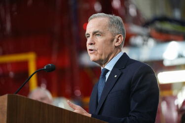 Canadian Prime Minister Mark Carney speaks during a press conference in Vaughan, Ontario, Canada, on February 5.
