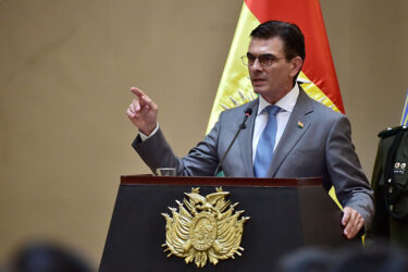 Bolivia's President Rodrigo Paz speaks during a press conference in La Paz on Jan. 13