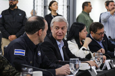 President-elect of Chile José Antonio Kast speaks during a walk around El Salvador’s CECOT mega prison on January 30.