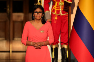 Venezuela's Interim President Delcy Rodríguez at Miraflores Palace in Caracas in April.