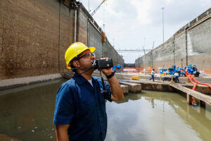 Maintenance work at the Panama Canal in May 2025.