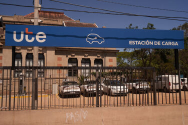Electric vehicle charging stations in Montevideo, Uruguay, in Nov. 2025