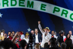 Brazilian President Luiz Inácio Lula da Silva speaks during the Workers' Party convention in São Paulo on Aug. 2