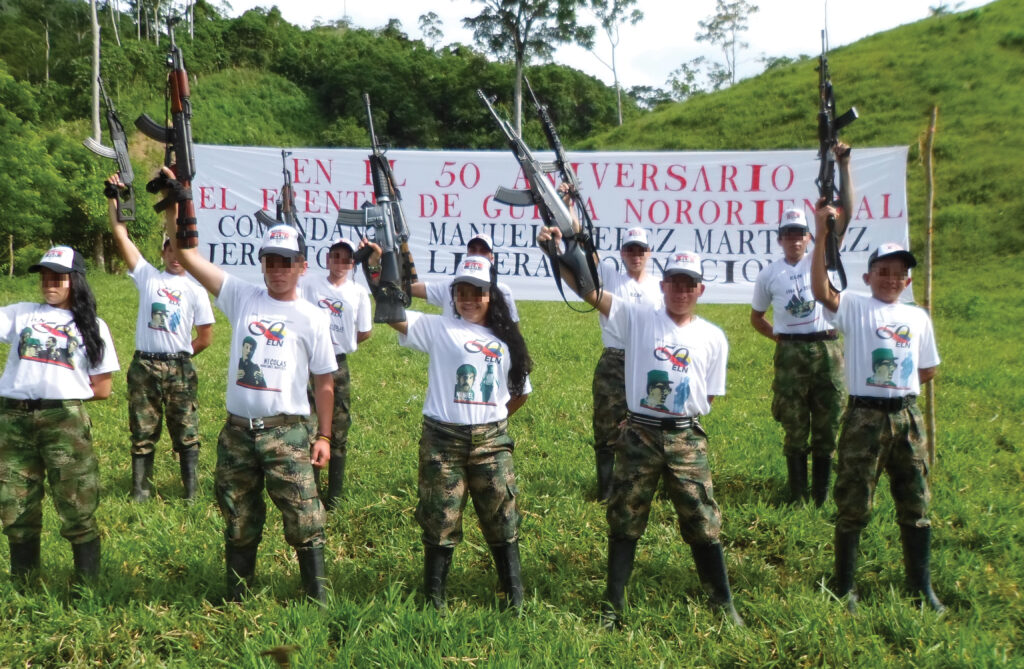 Children recruited by the ELN pose for a photo.